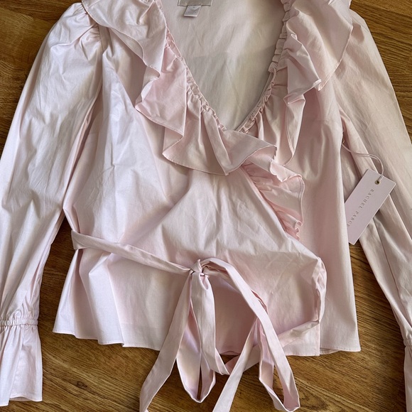 NWT Rachel Parcell Pink Ballerina Wrap Top M - Picture 12 of 13